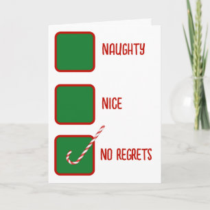 Christmas Humor Naughty Or Nice Check Boxes  Card
