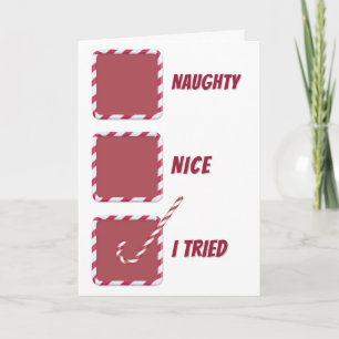Christmas Humor Naughty Or Nice Check Boxes  Card
