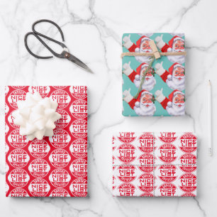 Christmas Humor   Santa's Official Nice List Funny Wrapping Paper Sheet
