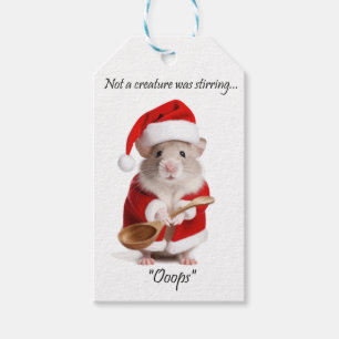 Christmas Humour Not a Creature was stirring Mouse Gift Tags