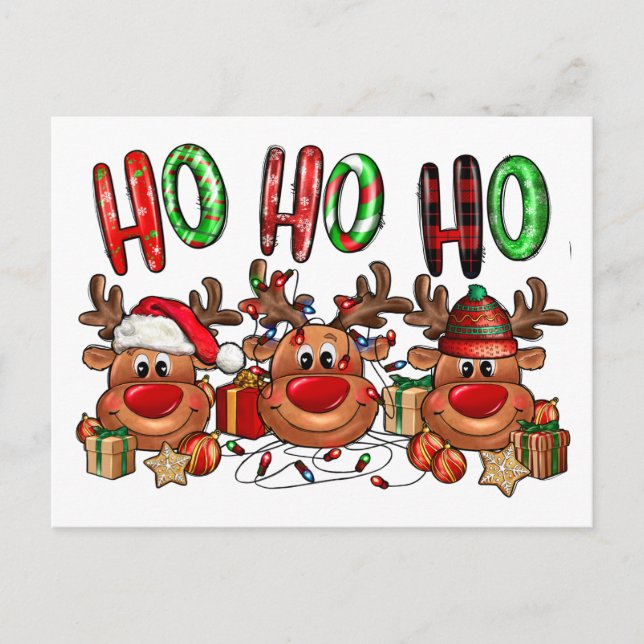 Christmas Humour Reindeer  Postcard (Front)