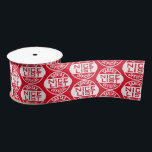 Christmas Humour | Santa's Official Nice List Funn Satin Ribbon<br><div class="desc">Somebody made the nice list this year. Show off Santa's official seal of approval with comical holiday wrapping paper. Wrap their gifts up with Santa's official seal of approval! With a bright and classic red and white theme and Santa's stamp of their confirmed nice list status, this funny holiday gift-wrapping...</div>