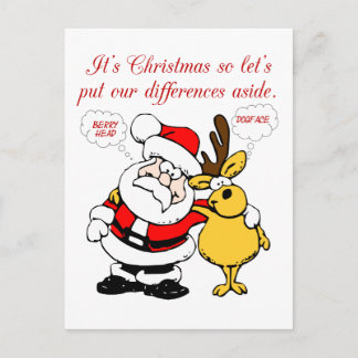 Christmas Humour: Stop Fighting & Reconcile Funny Postcard