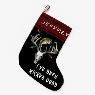Christmas Hunting Antlers Small Christmas Stocking
