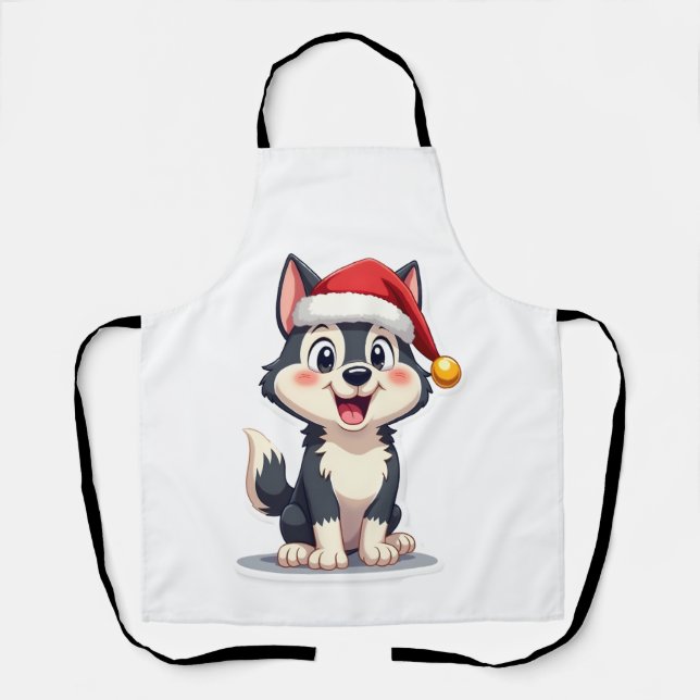 Christmas Husky Dog Lover Malamute (2) Apron (Front)