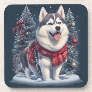 Christmas Husky Dog Magic Xmas Holiday Spirit Coaster