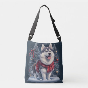 Christmas Husky Dog Magic Xmas Holiday Spirit Crossbody Bag