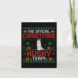 Christmas Husky Team - Husky Wearing Santa Hat Xma Card