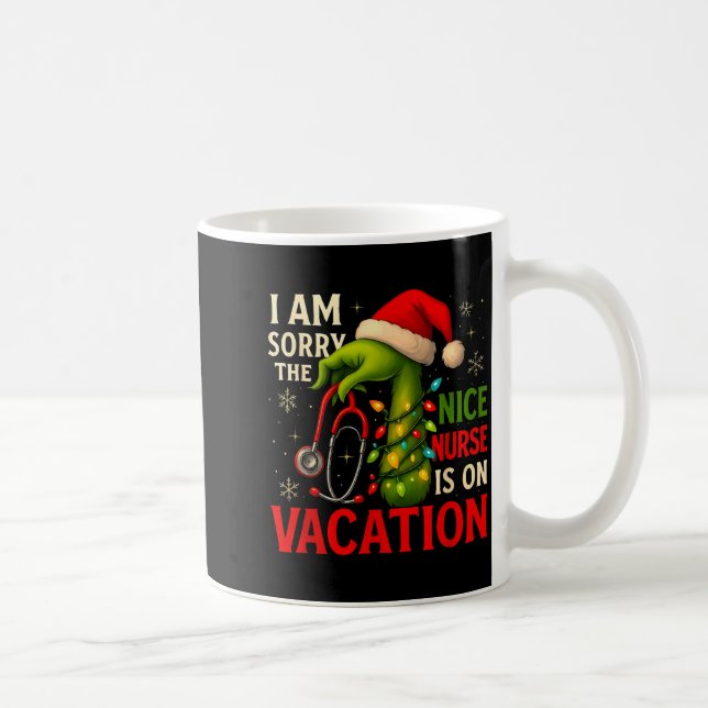 Christmas I Am Sorry The Niche Nurse Santa Hat Med Coffee Mug (Right)