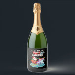 Christmas I Believe In Santa And Unicorns Funny Xm Sparkling Wine Label<br><div class="desc">Christmas I Believe In Santa And Unicorns Funny Xmas (4)</div>