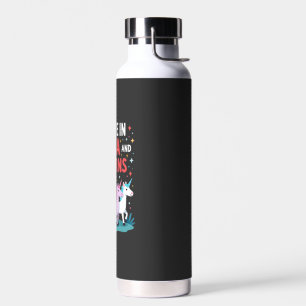 Christmas I Believe In Santa And Unicorns Funny Xm Water Bottle