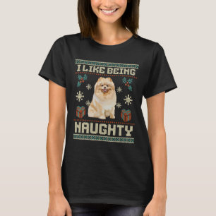 Christmas I Like Being Naughty Pomeranian Dog Love T-Shirt