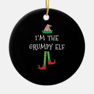 Christmas I_m The Grumpy Elf Shirt Ceramic Tree Decoration