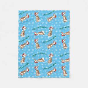 Christmas Ibizan Hound Fleece Blanket