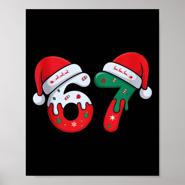 Christmas Ice Cream Drip Meme Slang Square Root 44 Poster (Front)