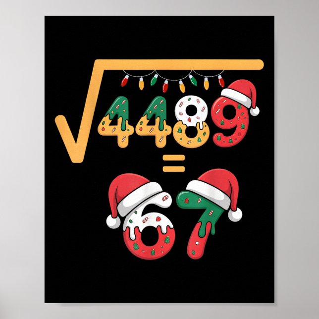 Christmas Ice Cream Drip Meme Slang Square Root 44 Poster (Front)