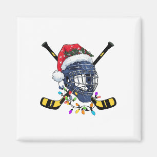 Christmas Ice Hockey Helmet Santa Xmas Magnet