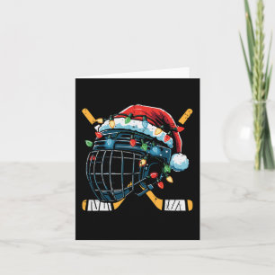 Christmas Ice Hockey Helmet Santa Xmas Men Boys Ki Card