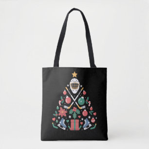 Christmas Ice Hockey Lover Tree Sports Team Tote Bag