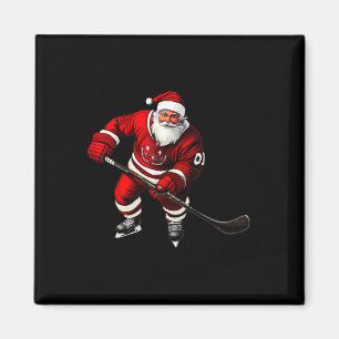 Christmas Ice Hockey Player Magnet
