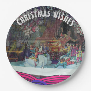Christmas Ice Skaters Winter Theme Paper Plate