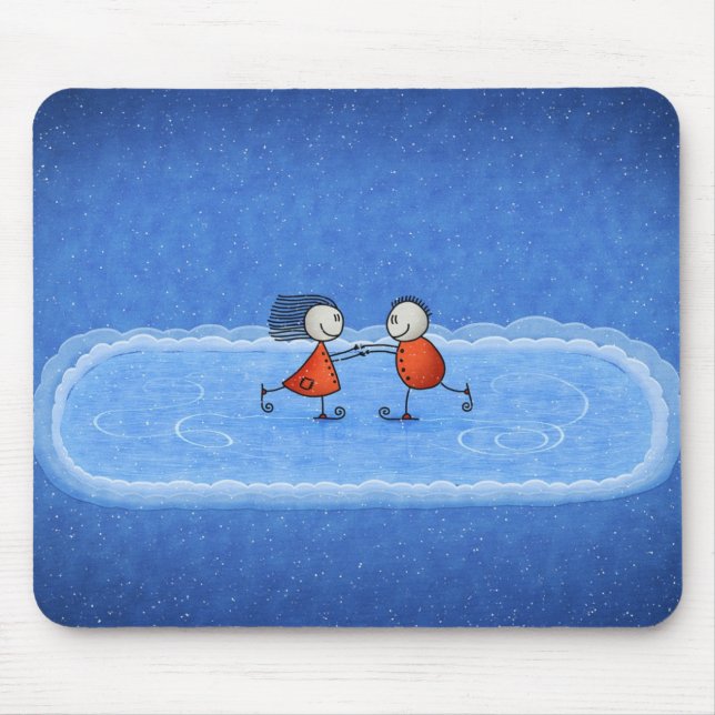 Christmas Ice Skating Mouse Pad (Front)