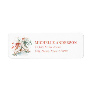 Christmas Ice Skating Return Address Labels