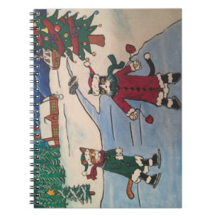 Christmas Ice Skating Spiral Notebook