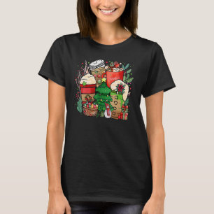 Christmas Iced Coffee Hot Cocoa Coffee  Caffeinate T-Shirt