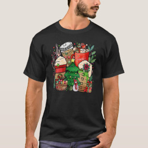 Christmas Iced Coffee Hot Cocoa Coffee  Caffeinate T-Shirt