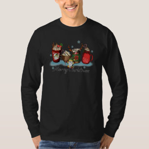 Christmas Iced Coffee Hot Cocoa Coffee   Merry Chr T-Shirt