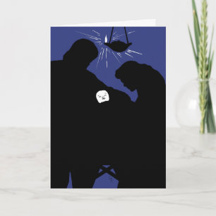Christmas Icons Card - Mary Joseph and Baby Jesus