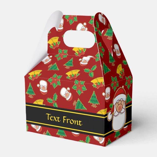 Christmas Icons Pattern Favour Box (Front Side)