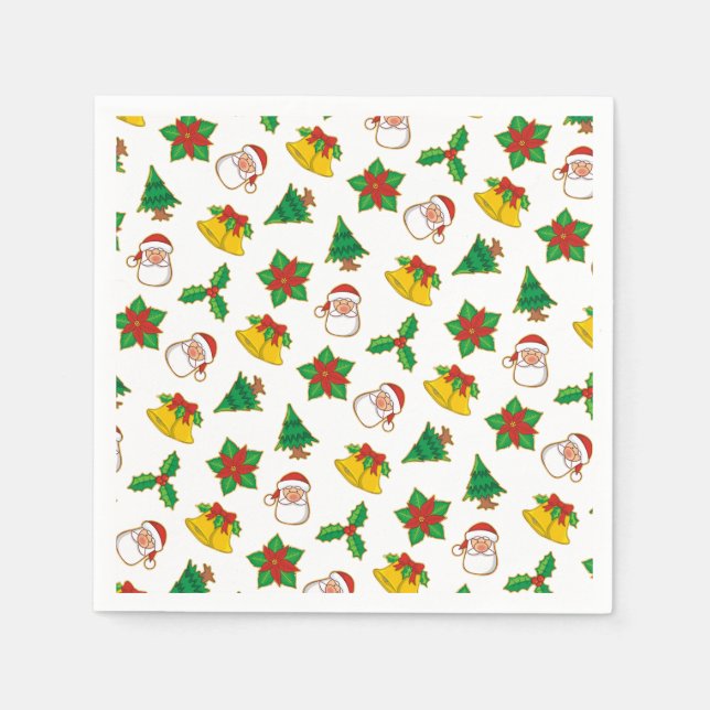 Christmas Icons Pattern Napkin (Front)