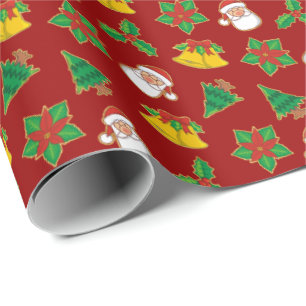 Christmas Icons Pattern Wrapping Paper