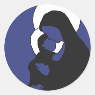 Christmas Icons Sticker - Mary and Baby Jesus