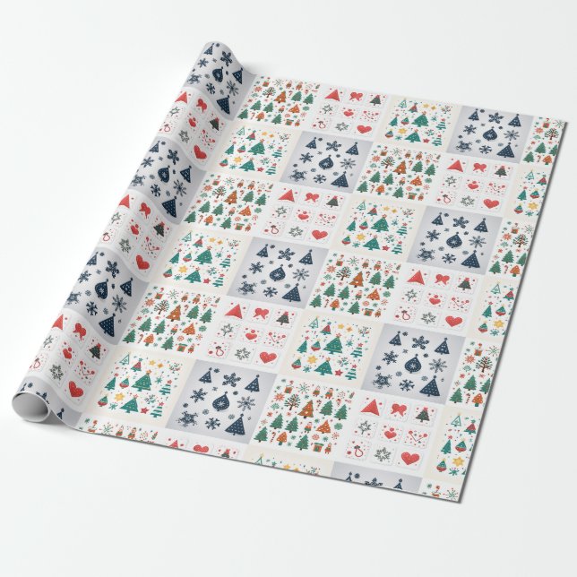 Christmas icons wrapping paper (Unrolled)