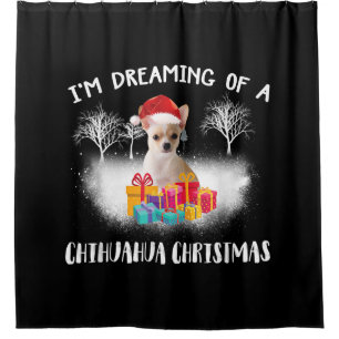 christmas idea chihuahua dog lover family shower curtain