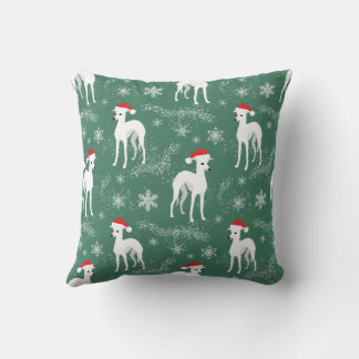 Christmas Iggy Italian Greyhounds in the Snow Thro Cushion