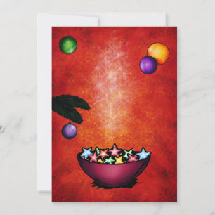 christmas illustration bowl star shaped cookies invitation