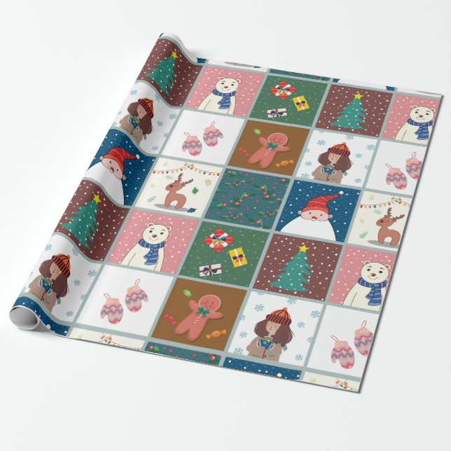 Christmas Illustration - Matte Wrapping Paper (Unrolled)