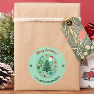 Christmas Illustrations Holiday Party Classic Round Sticker