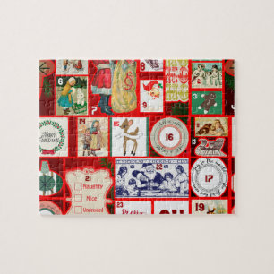Christmas illustrations Vintage Holiday Fun Jigsaw Puzzle