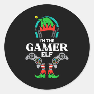 Christmas Im Gamer Elf Cute Xmas Gaming Boys Kids  Classic Round Sticker