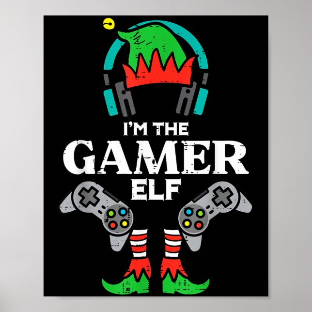Christmas Im Gamer Elf Cute Xmas Gaming Boys Kids  Poster (Front)