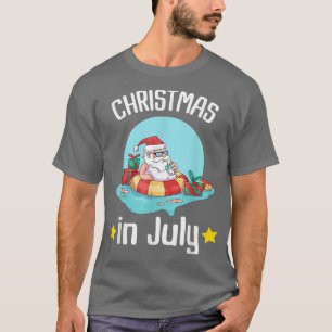 Christmas im July  Summer Santa Claus Beach Hawaii T-Shirt