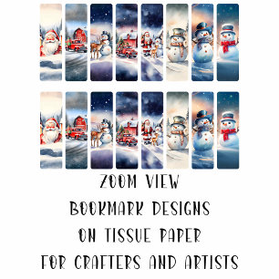 Christmas Image DIY Decoupage Bookmark Craft Tissue Paper