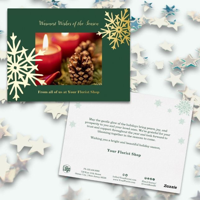 Christmas Image Foil Accents Business Holiday Card (Christmas Image Foil Accents Business Holiday Card - custom Photo)