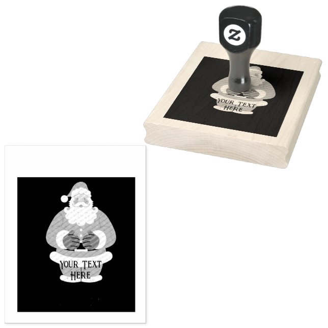 Christmas Image text Wood Art Rubber Stamp (Stamped)