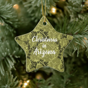 Christmas in Arizona Cactus Plant Ceramic Tree Decoration